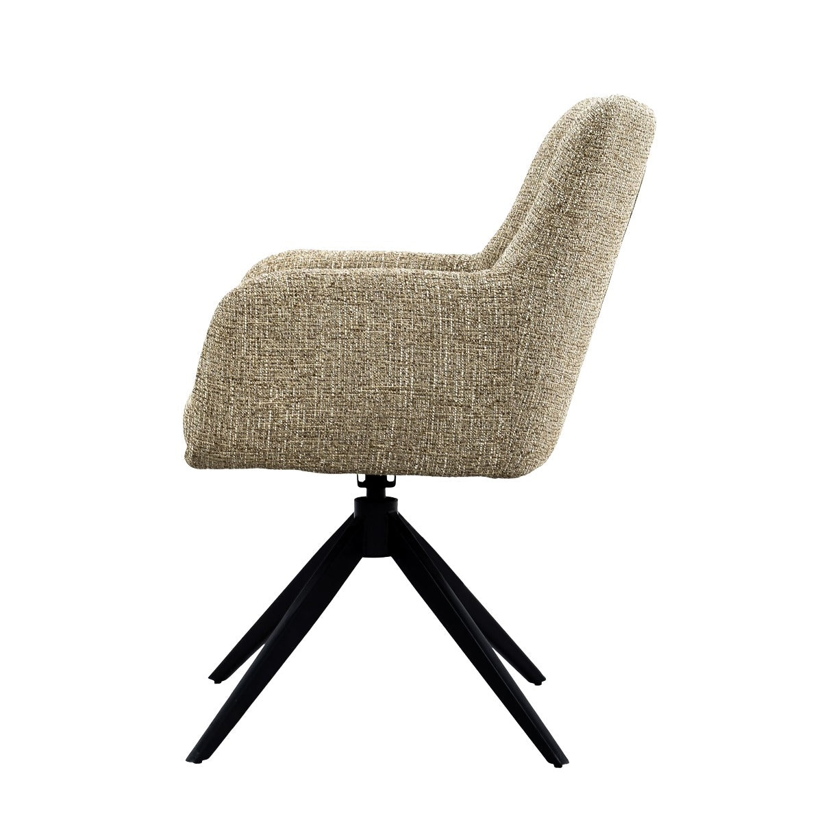Eetkamerstoel Tara Beige met Beige stof met zwart onderstel