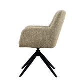 Eetkamerstoel Tara Beige met Beige stof met zwart onderstel