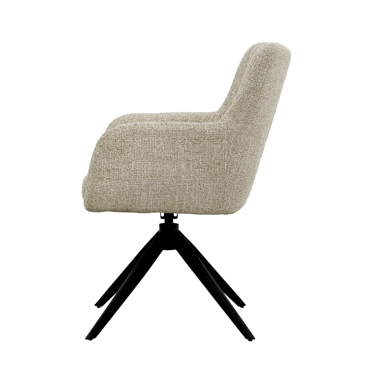 Eetkamerstoel Tara Sand met Beige stof met zwart onderstel