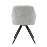 Eetkamerstoel Tommy in Bisque Oasis, beige stof met zwart onderstel