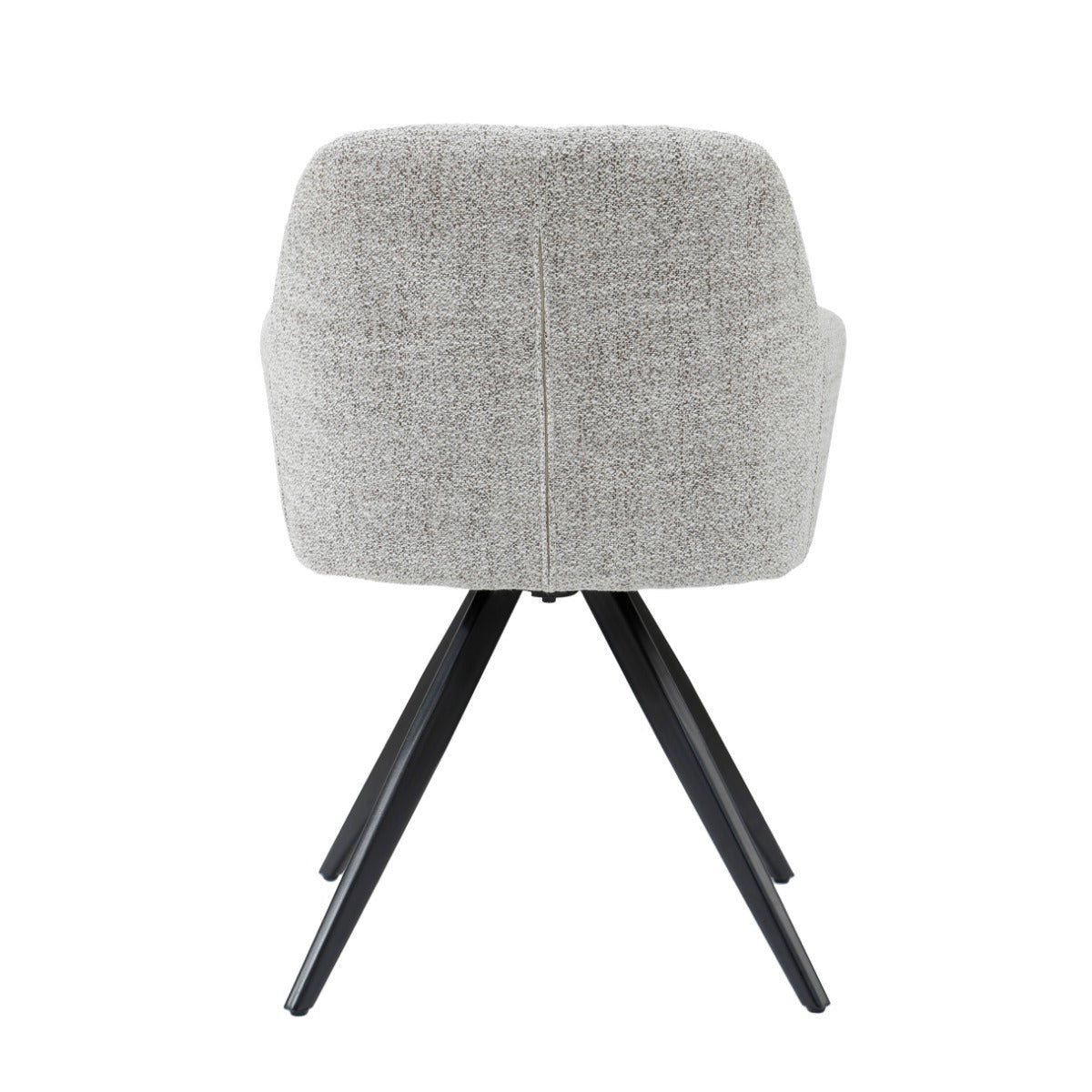 Eetkamerstoel Tommy in Bisque Oasis, beige stof met zwart onderstel