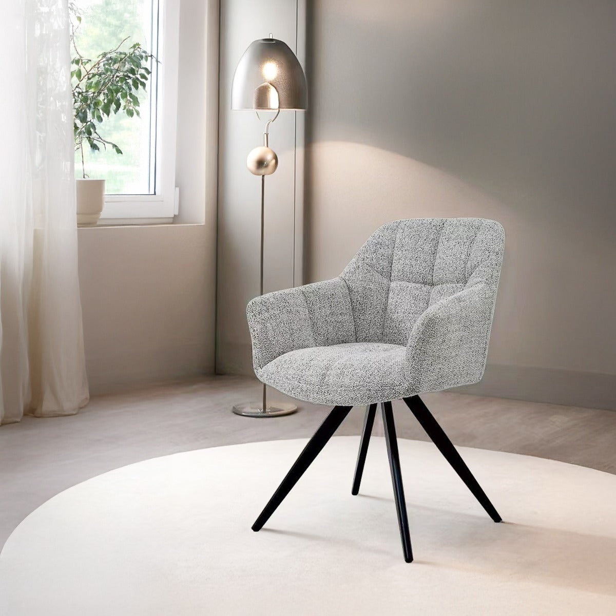 Livingfurn Tommy eetkamerstoel Bisque Oasis, set van twee