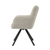 Eetkamerstoel Tori Sand met Beige stof met zwart onderstel