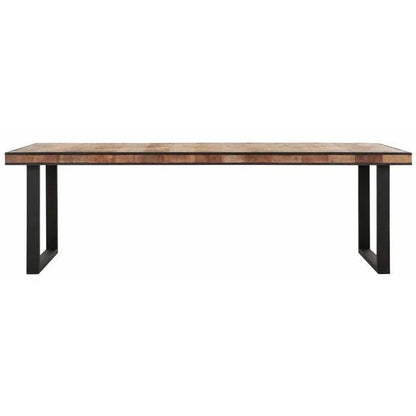 Zwart metalen onderstel van de eetkamertafel Cosmo van DTP Home in close-up