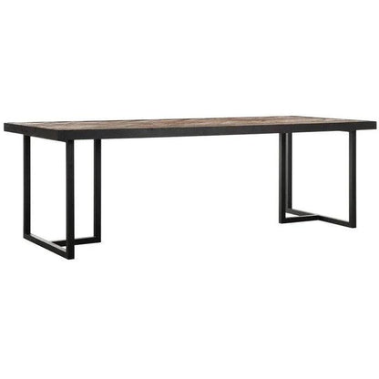 Eetkamertafel Criss Cross van DTP Home, detail van het visgraatpatroon in het blad