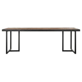 Eetkamertafel Criss Cross 240cm van DTP Home, blad van gemixt hout op zwart stalen frame