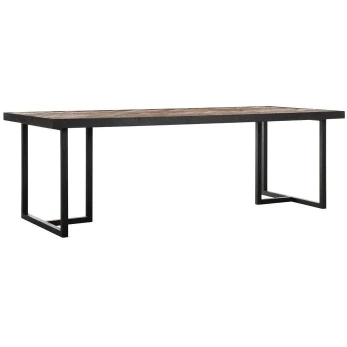 Eetkamertafel Criss Cross 240cm van DTP Home, detail van het visgraatpatroon