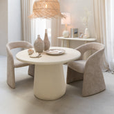 Eetkamertafel Ram Plywood Beige Dia 118xH75cm - Eetkamertafel - J-Line - livinglovely.nl