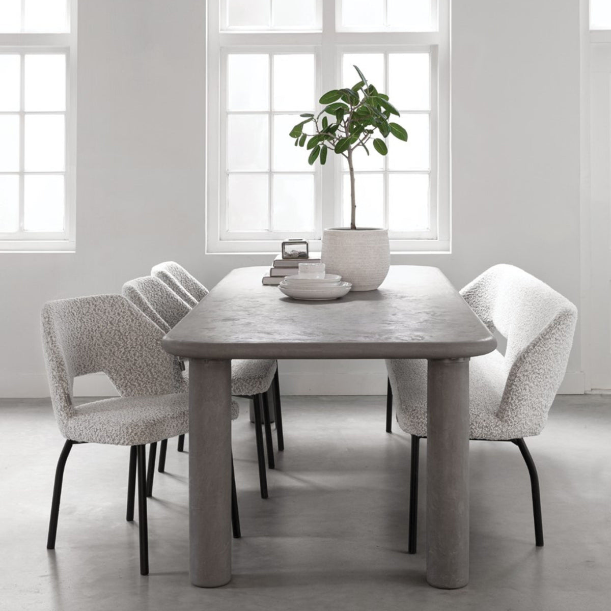 Mortex eettafel Dusk 260cm met afgeronde hoeken vooraanzicht