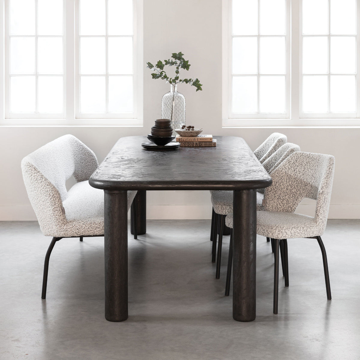 Mortex eettafel Pepper 260cm met afgeronde hoeken vooraanzicht