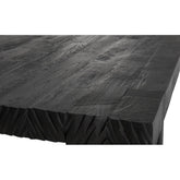 Eetkamertafel Black Beam 275cm zwart teakhout blad detail