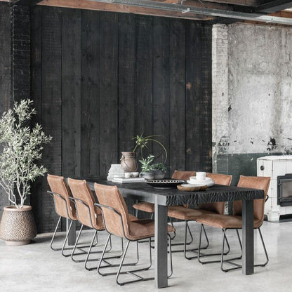 Zwarte eetkamertafel 275cm met massieve poten DTP Home