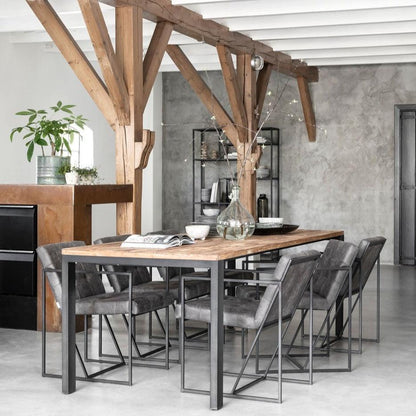 Eettafel Timeless Tracks naturel teakhout zijaanzicht DTP Home
