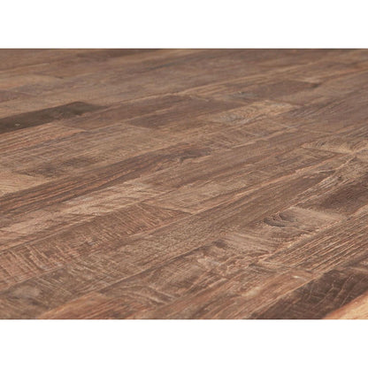 Eetkamertafel Tracks naturel teakhout tafelblad detail DTP Home
