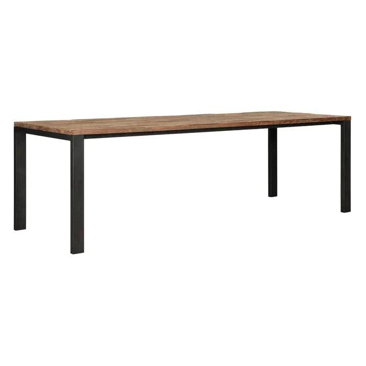 Eettafel Timeless Tracks 250cm naturel teakhout zijaanzicht