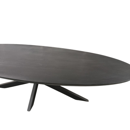 Zwarte ovale eettafel Brandy van Starfurn uit de Brandy Zwart serie