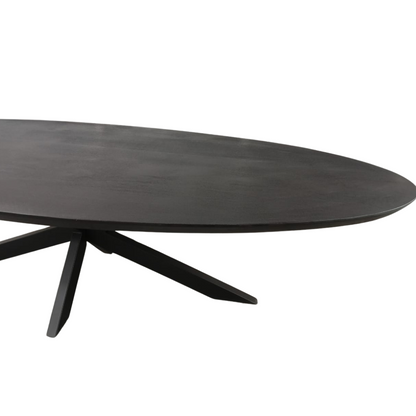 Zwart gelakte metalen matrixpoot van de eettafel Brandy Zwart 240 cm