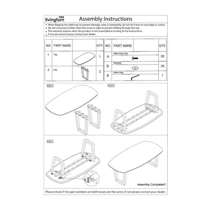 Montage-instructie voor de Cortez eettafel van Livingfurn