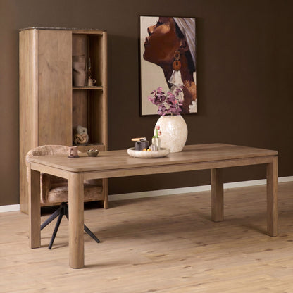 Eettafel Dallas Mangohout Naturel 200cm van Starfurn met stevig blad