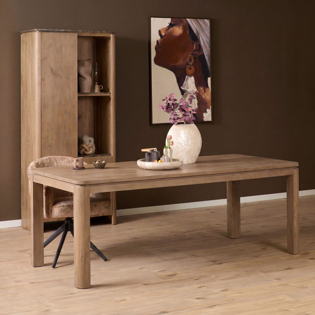 Eettafel Dallas Mangohout Naturel 240cm van Starfurn met stevig blad