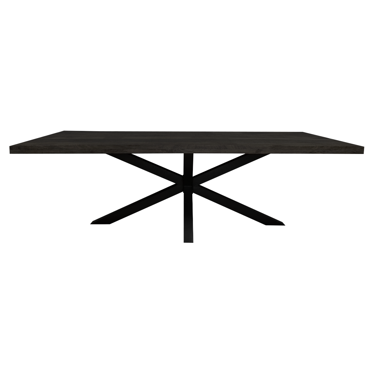 Denver eettafel 200cm van Starfurn met royaal opgedikt blad van zwart gelakt massief mangohout