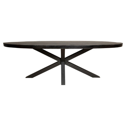 Eettafel Denver Zwart Ovaal 180cm van Starfurn, elegante ovale tafel voor het hele gezin