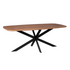 Eettafel Elegance Deens Ovaal 200cm van Starfurn, mangohouten blad op zwarte matrixpoot