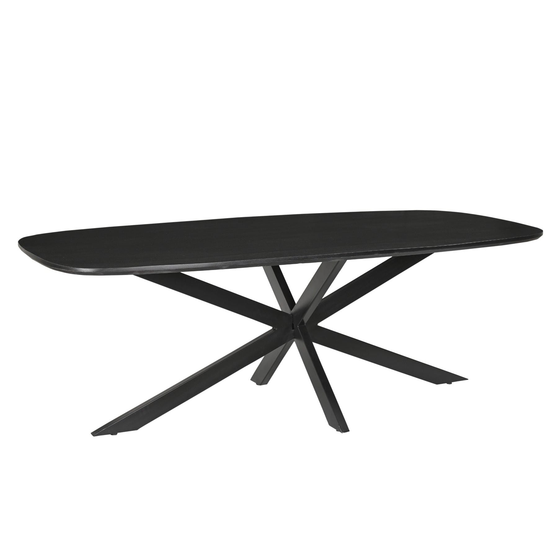 Eettafel Jesper Kala 210cm schuin vooraanzicht met zwart spinpootonderstel