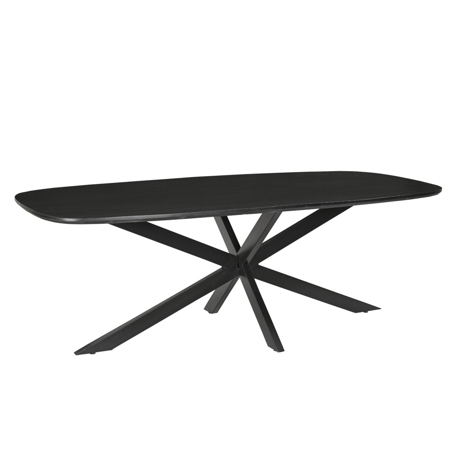 Eettafel Jesper Kala 230cm schuin vooraanzicht met zwart spinpootonderstel