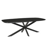 Eettafel Jesper Kala 230cm schuin vooraanzicht met zwart spinpootonderstel