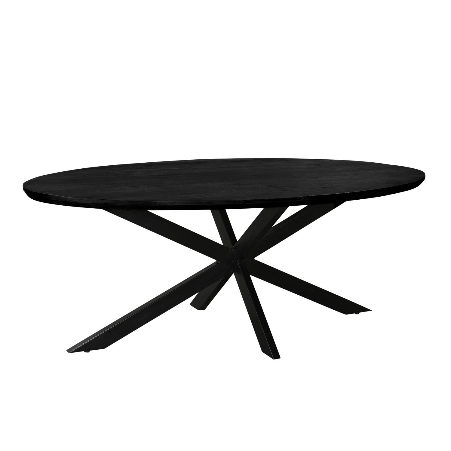 Eettafel Jesper Kala 240cm schuin vooraanzicht met zwart spinpootonderstel