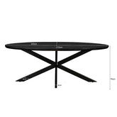 Afmetingen Eettafel Jesper 240cm: L240cm x B110cm x H76cm