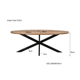 Afmetingen Eettafel Jesper 180cm: L180cm x B90cm x H76cm