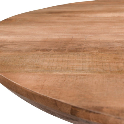Detail van de bladrand en de nerf van de eettafel Jesper Pecan
