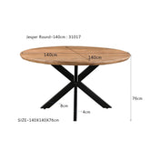 Afmetingen Eettafel Jesper Ø140cm: Ø140cm x H76cm