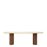 Eettafel Lagoon ovaal met mortex tafelblad van bovenaf gezien