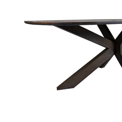 Eettafel Lissabon 210cm in Malta, warm bruin mangohout met zwart onderstel