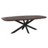 Eettafel Madison Deens Ovaal 280cm van Starfurn in bruin mangohout met zwart metalen onderstel