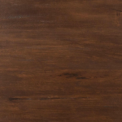 Eettafel Madison 130cm van Starfurn met close-up van de zandkleurige metalen voet