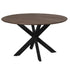 Eettafel Madison 130cm van Starfurn in bruin mangohout met zwarte metalen middenpoot