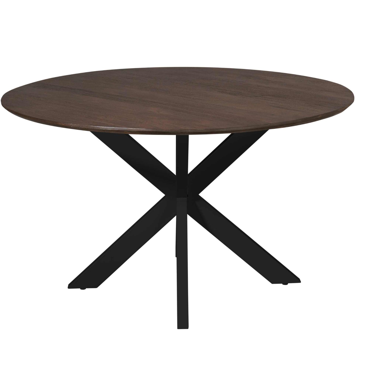Bovenaanzicht van de eettafel Madison 150cm van Starfurn met de nerftekening van het hout