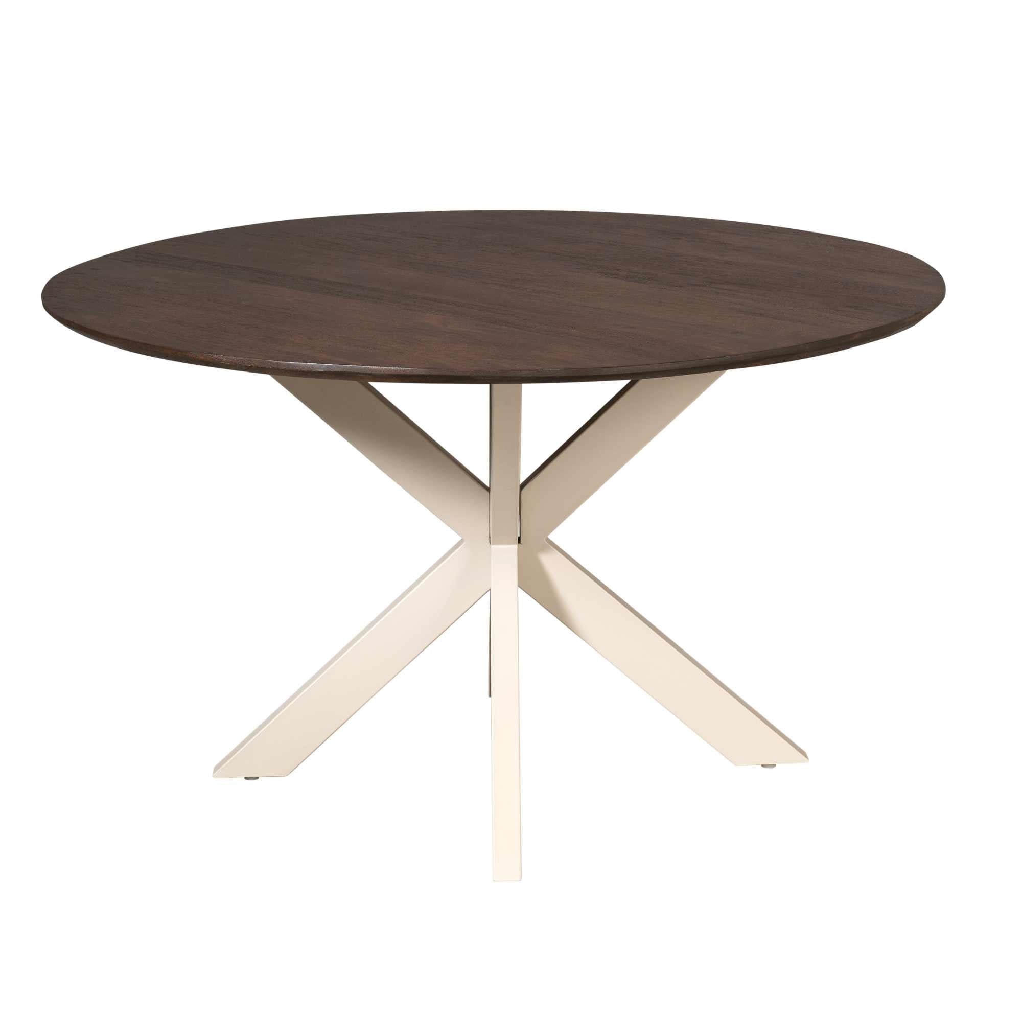 Eettafel Madison 150cm van Starfurn van bovenaf met de nerftekening van het massieve mangohout