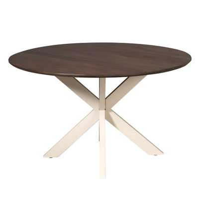 Eettafel Madison 150cm van Starfurn van bovenaf met de nerftekening van het massieve mangohout