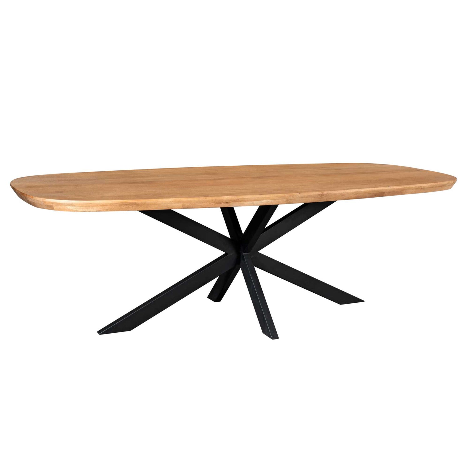Eettafel Madison Mangohout Naturel Deens Ovaal 200cm van Starfurn met warme houtnerf in de naturel afwerking