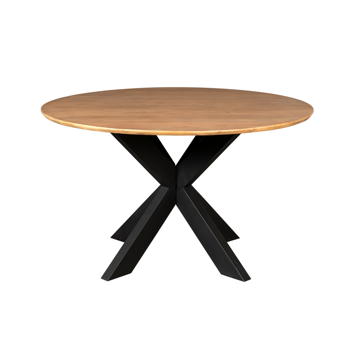 Eettafel Madison Mangohout Naturel Rond 110cm van Starfurn met massief mangohout blad in naturel finish