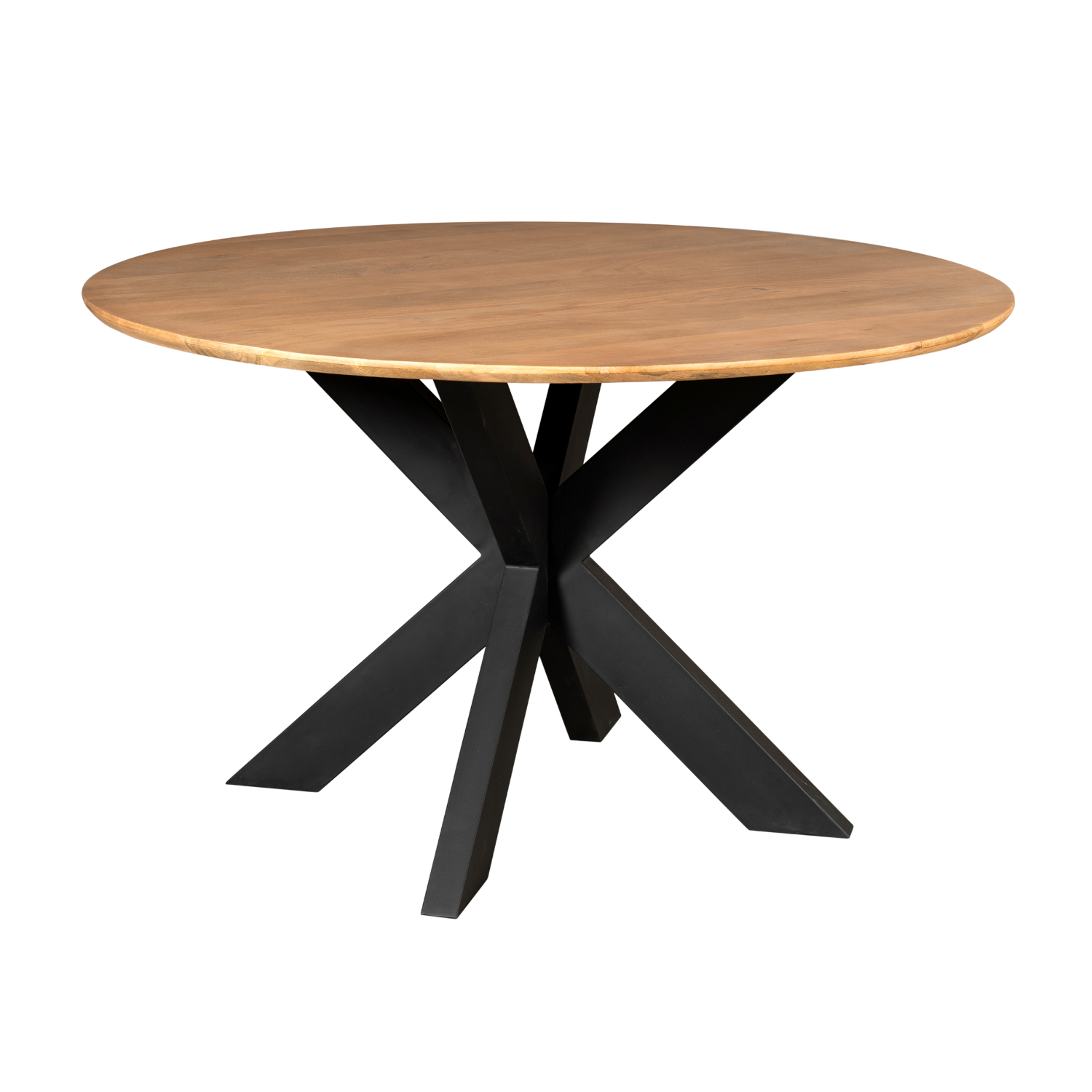 Eettafel Madison Mangohout Naturel Rond 150cm van Starfurn met warme houtnerf in de naturel afwerking