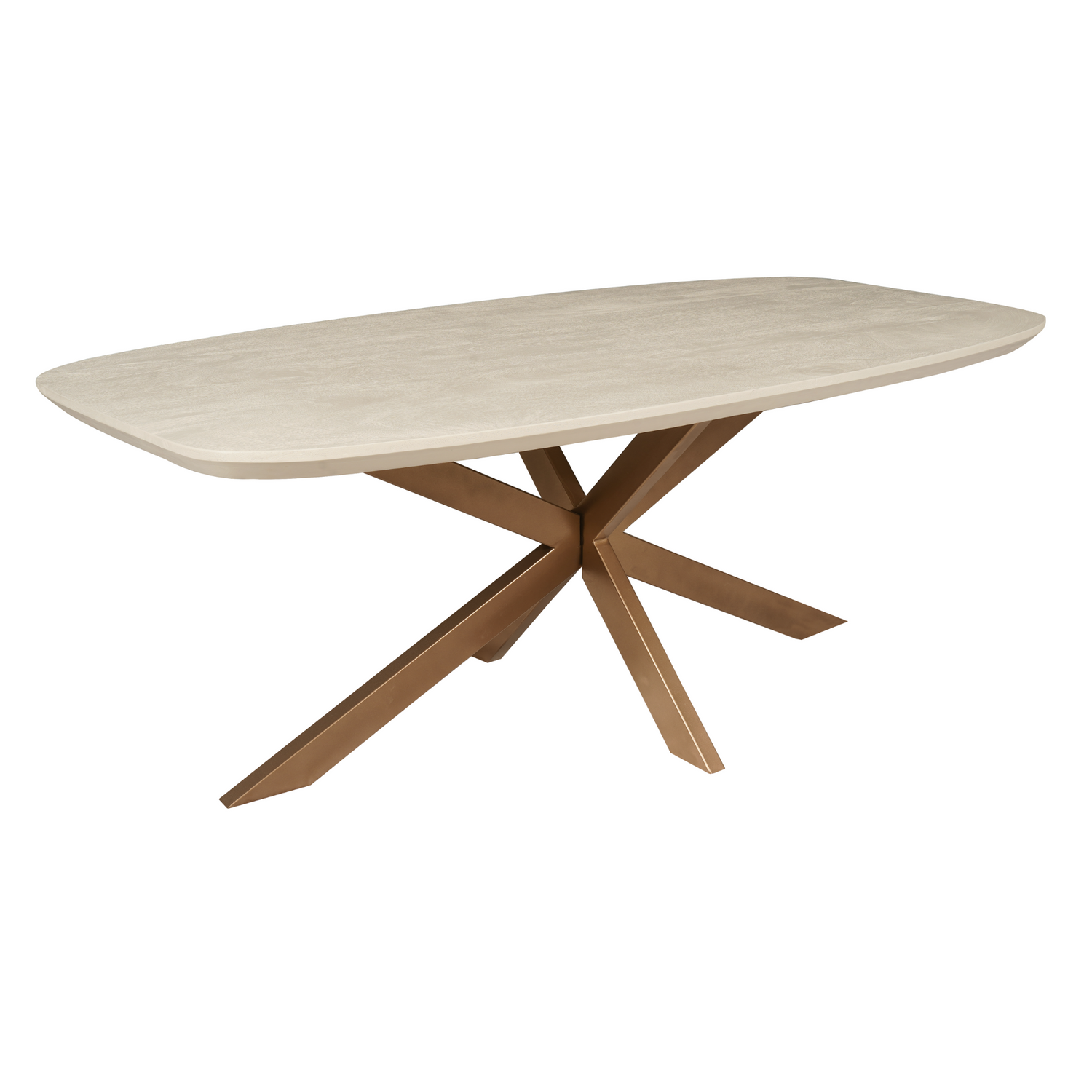 Eettafel Madison Zand van Starfurn detail van de afgeronde rand van het tafelblad