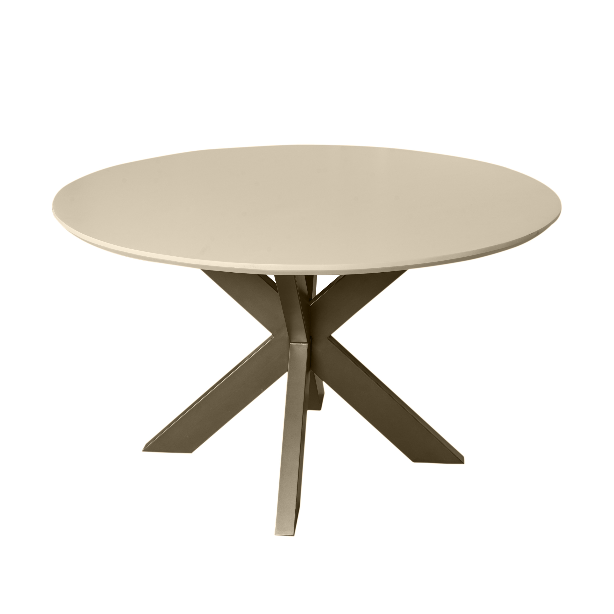 Zandkleurig gezandstraald tafelblad van de eettafel Madison, 3 cm dik