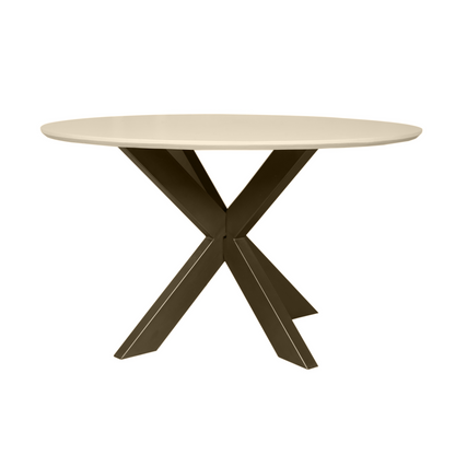 Eettafel Madison Zand rond 150 cm met zichtbare houtnerf in het massieve mangohout