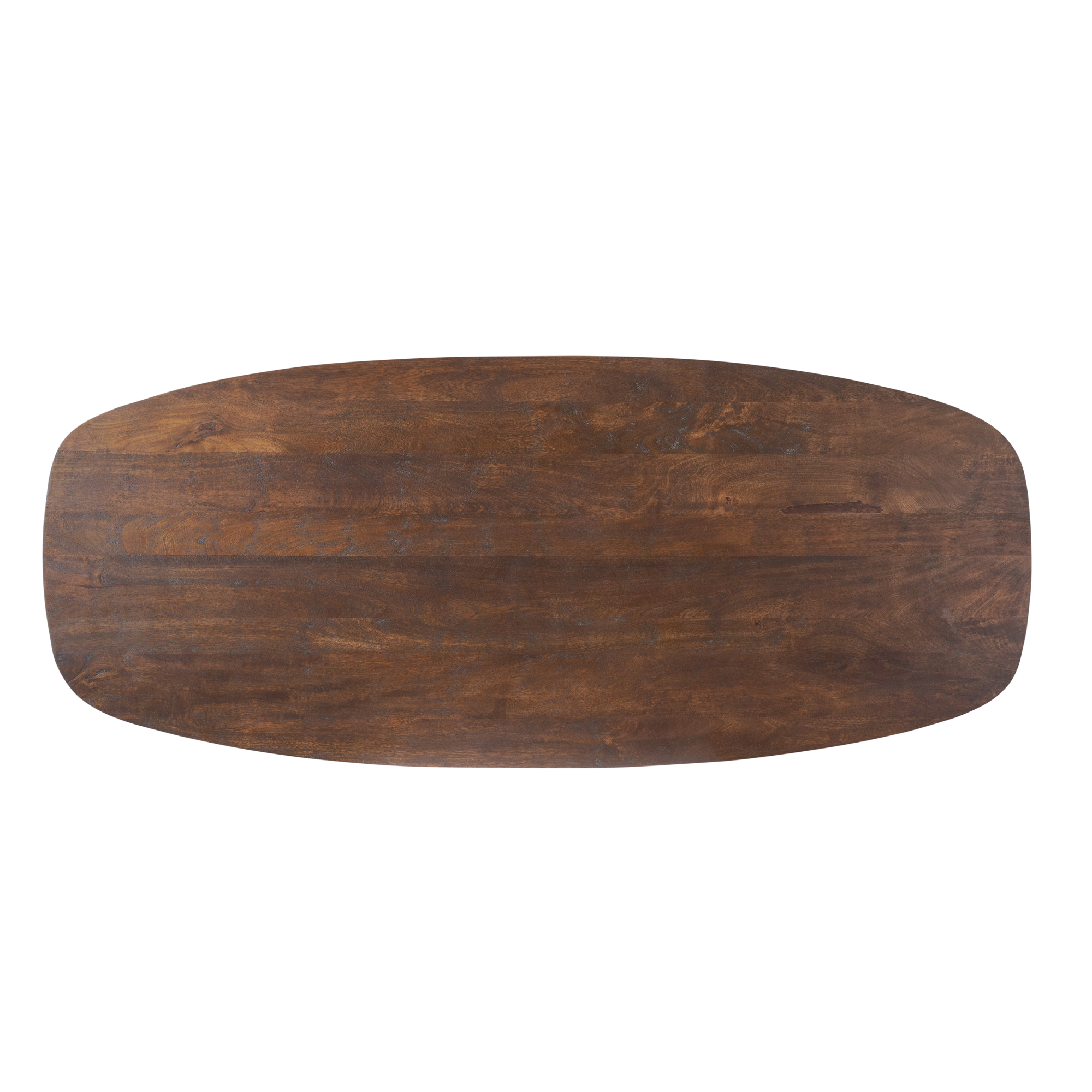Halfronde poten van de eettafel Maré van Starfurn in bruin massief mangohout